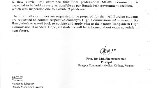The Notice of Examination, Final Professional May-202
