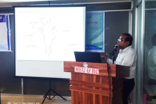 Asso. Prof. Dr. Md. Rezaul Alam presented the important chapters on the lepra reactions at Seminar organized at MEU & RC in RCMC